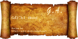 Göbl Abod névjegykártya
